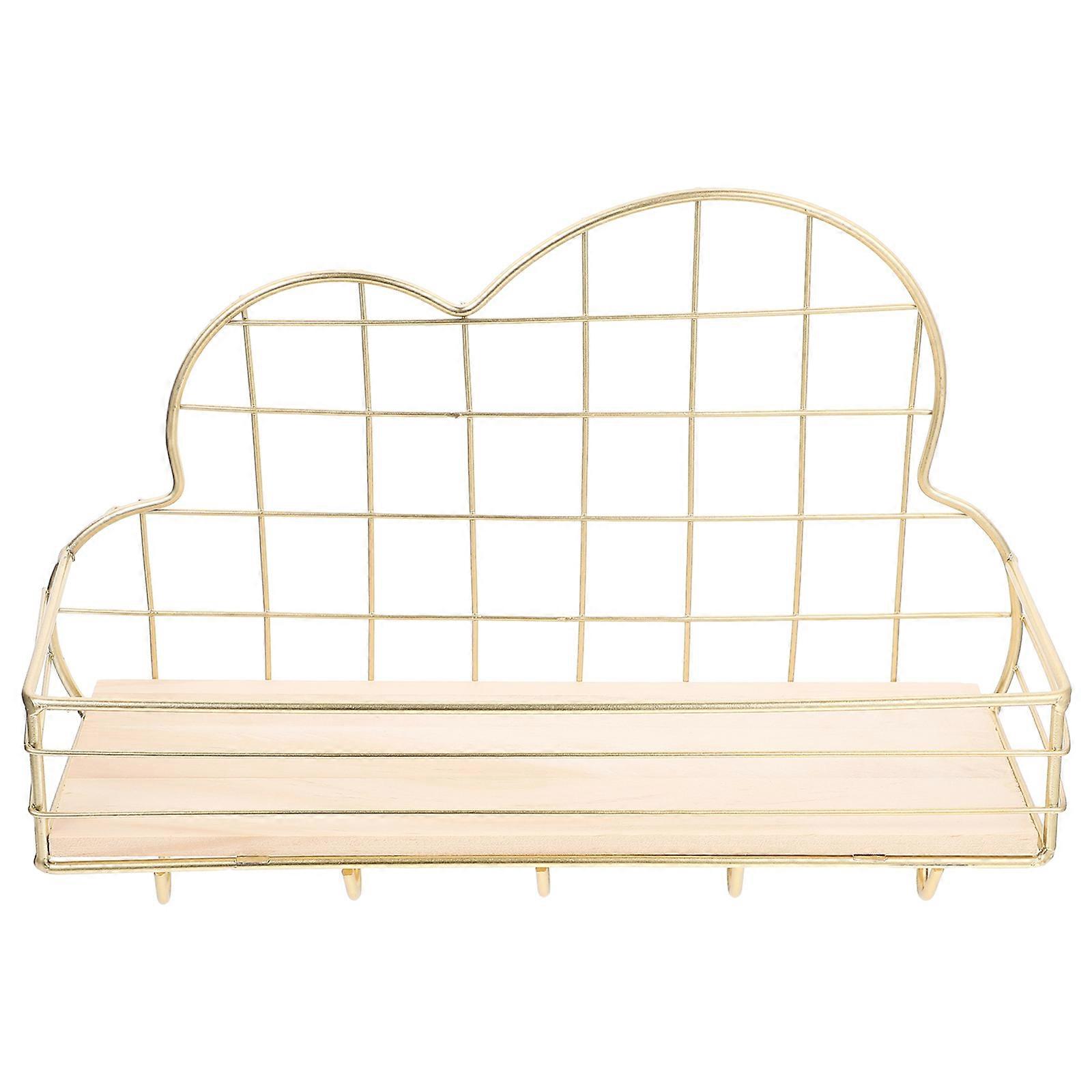 Cloud Shape Storage Rack Hanging Holder for Storage Use Golden