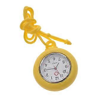 Medical Watch Silicone Nurse Pocket Hanging Watch for Nurse Use 1Pcs Yellow