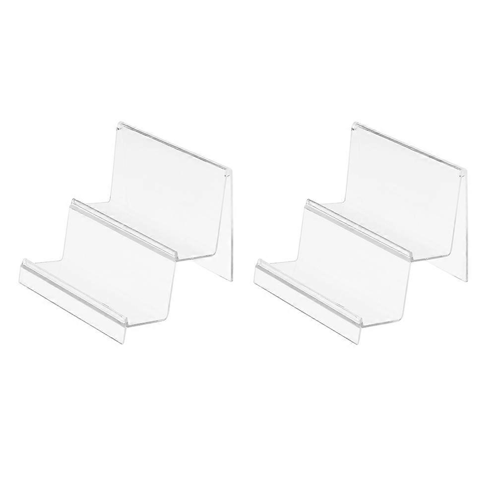Wallet Display Holders Acrylic Storage Racks for Desktop Use 2Pcs Set