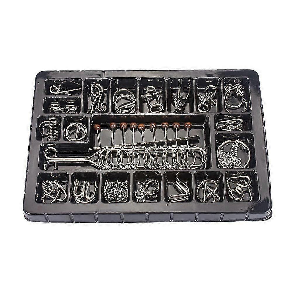 20pcs Chinese Ring Puzzle Intellectual Solution Nine Ring Buckle Educational Toys