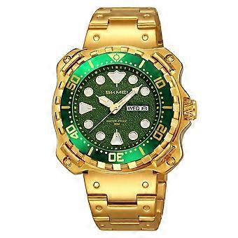 Men's Business Quartz Watch with Stainless Steel Strap, Luminous, Water Resistant