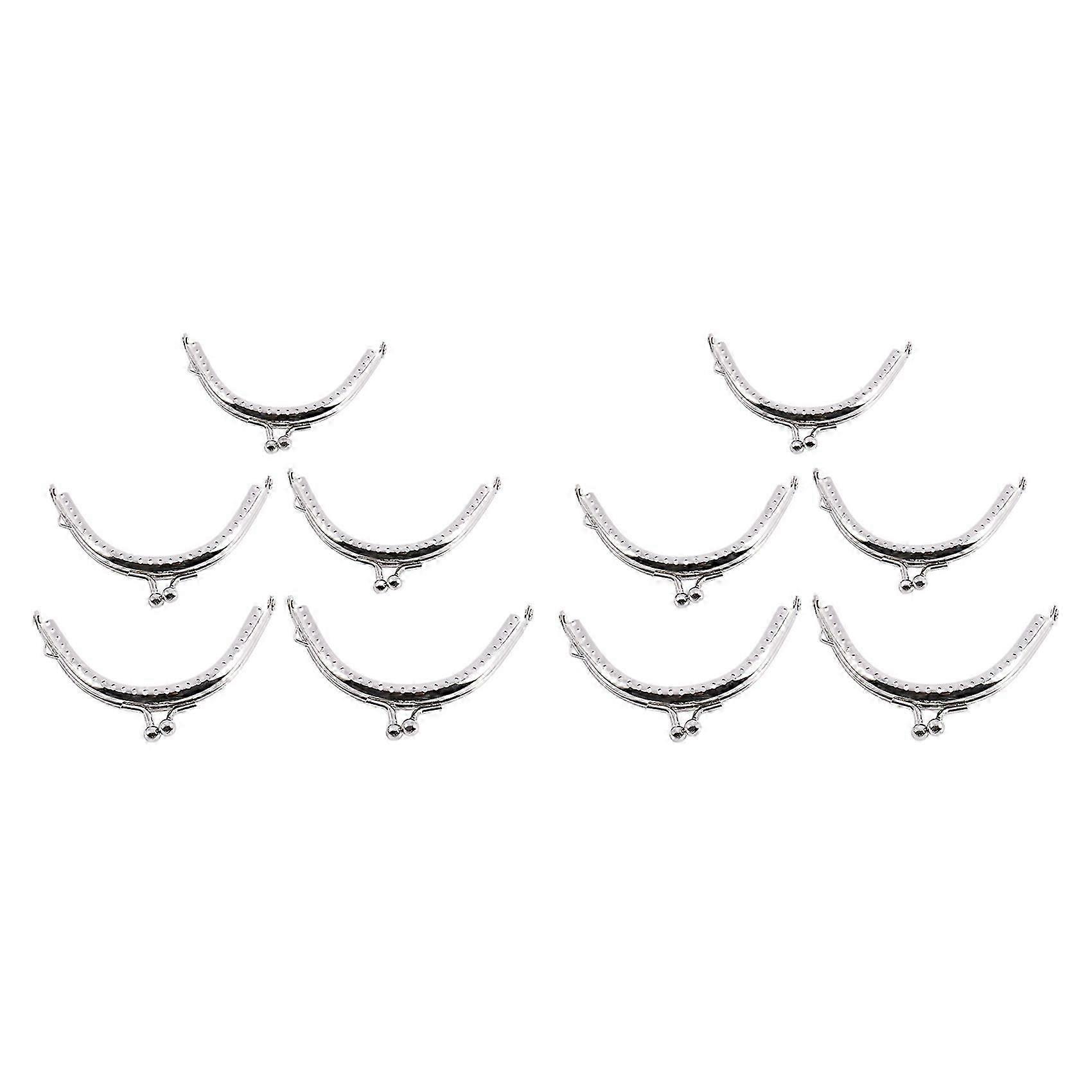 10x Metal Frames Snap Clasp Arch Pattern Coin Style Purse Silver
