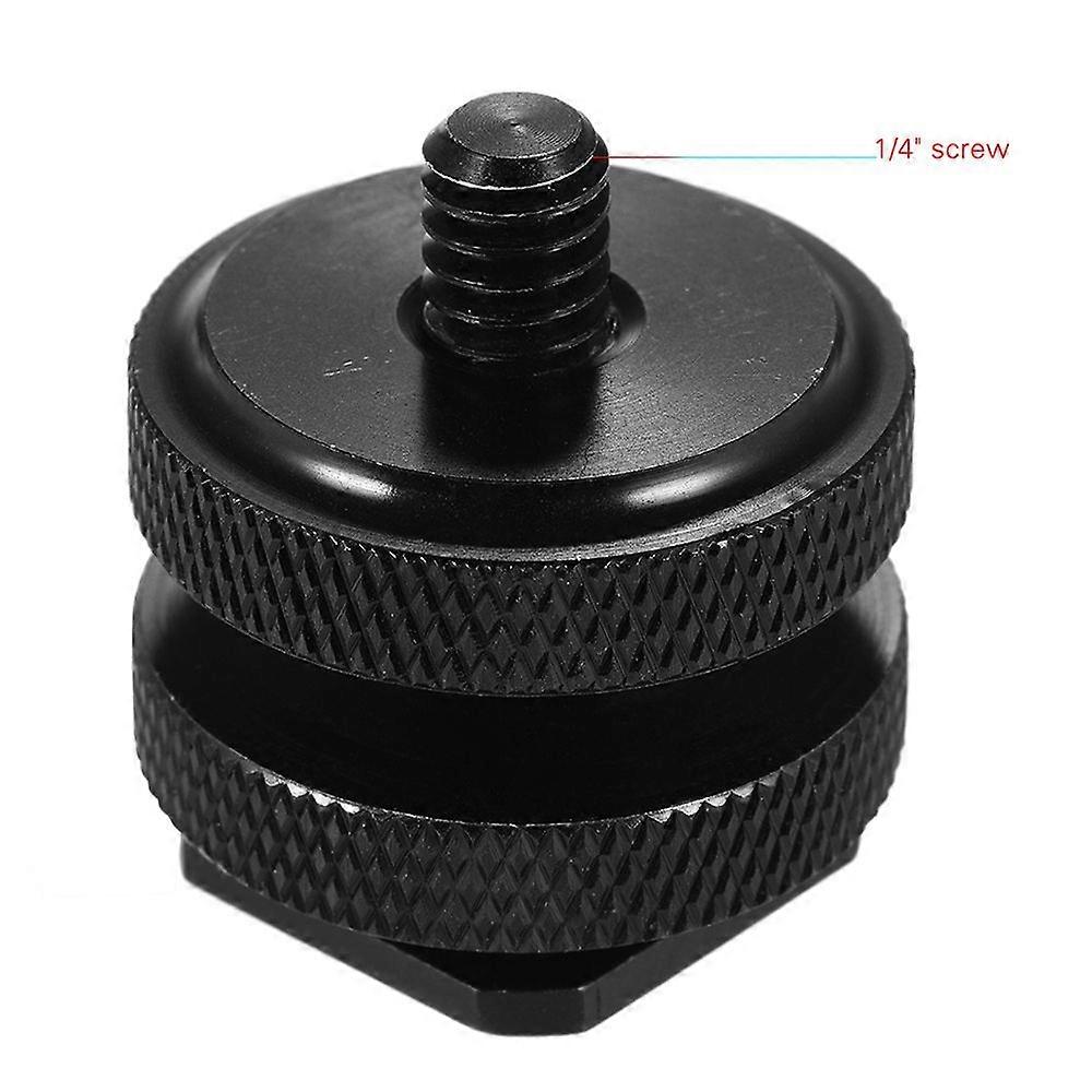 Double Nut Flash Mount Adapter Speedlite Accessory 1/4" Thread Screw Metal