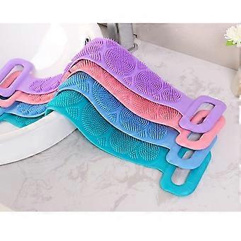 Silikon-Rückenbürste für die Dusche, 60 cm langer Griff, sanftes Peeling, rutschfester Griff