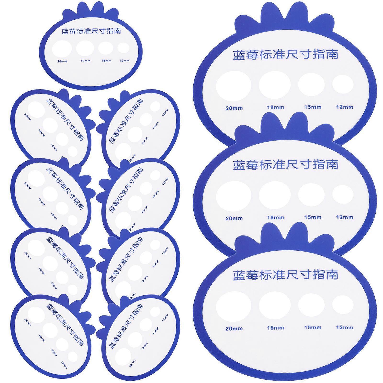 Fruit Grading Blueberry Diameter Measuring Card Markets Rectangular PP 12Pack