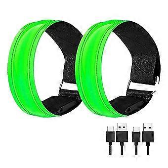 Wiederaufladbares USB-Reflektorarmband mit LED-Licht, Reflektorarmbänder für mehr Sicherheit bei Nacht (A Y)