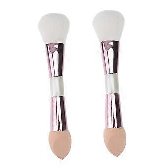 Double-Ended Makeup Brush, Blush Concealer Powder Brush, Travel Size, Dual-Ended Design, Soft Bristles for Face Makeup, Home and Salon Use