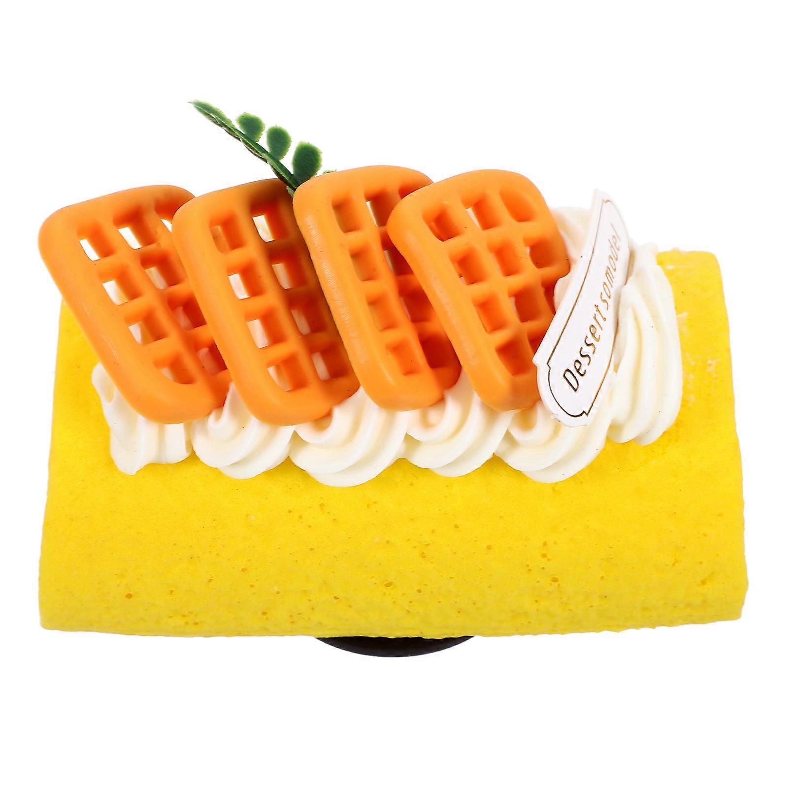 Cake Prop Swiss Roll Simulation for Decor Yellow PVC