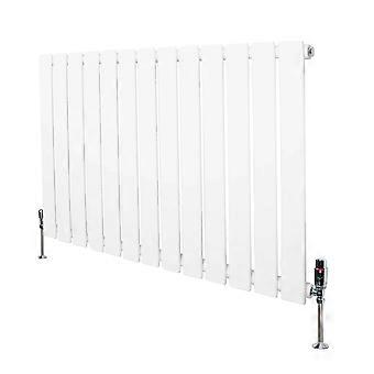 Flat Single Column Radiator 600mm x 910mm & TRV Chrome Valves Modern Designer Single Panel Central