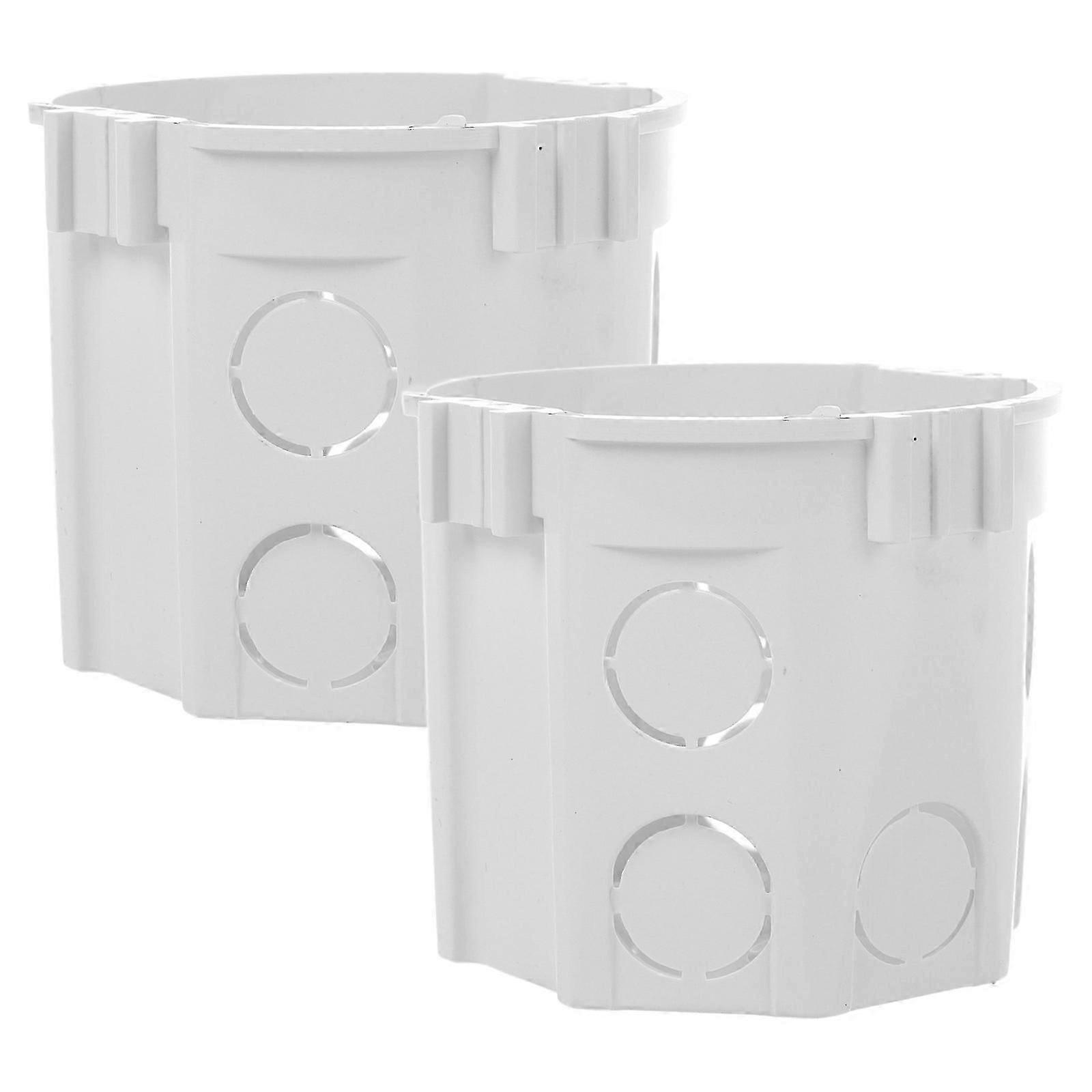 Round Electrical Box Electrical Boxes For Electrical Application Commercial Spaces Plastic Reliability 2Pcs