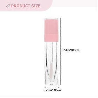 Läppglansbehållare, genomskinliga, tomma läppbalsamstuber för förvaring, 6 st, rosa plast