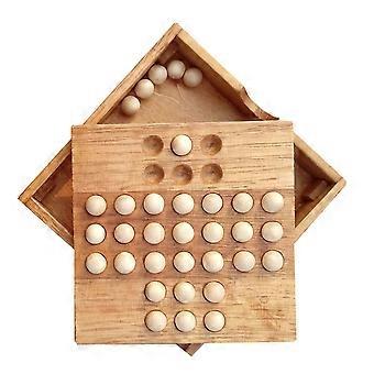 Jogo de tabuleiro de madeira com uma única peça de xadrez, brinquedo clássico de inteligência, presente de aprendizagem para famílias, amigos, adultos, grupos grandes e entusiastas de jogos de tabuleiro