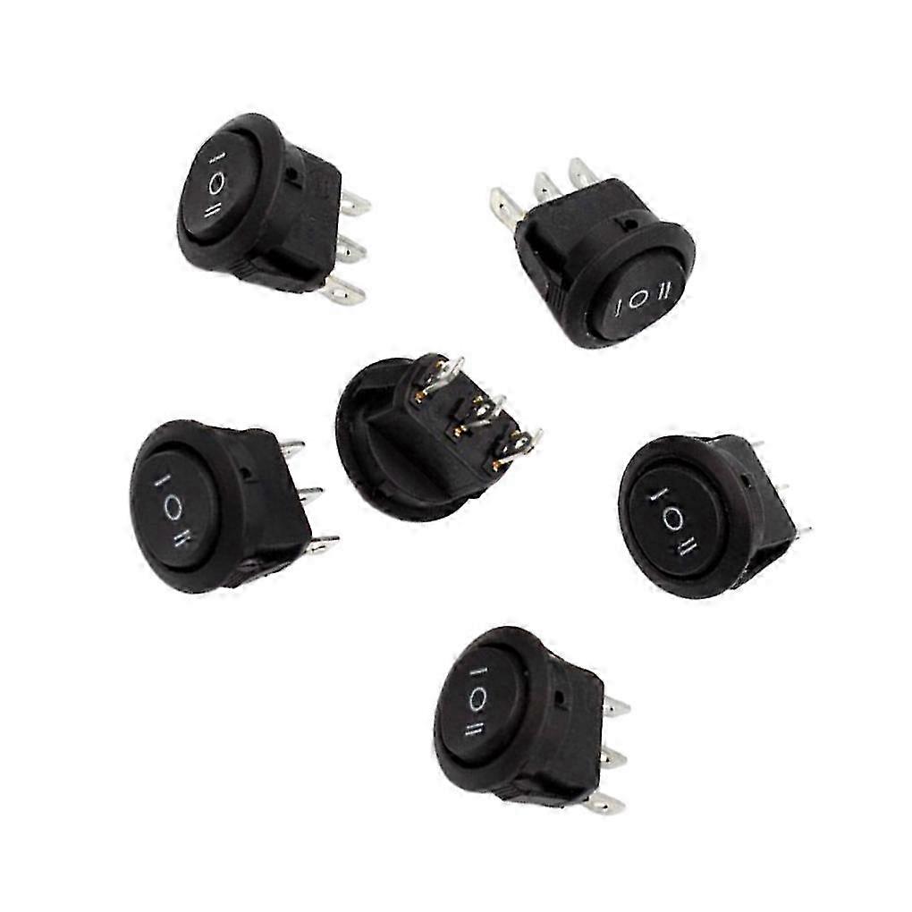 6pcs Plastic Snap-in Latching Switch Easy Installation compatible withBoat Boat Rocker Switch Round Toggle