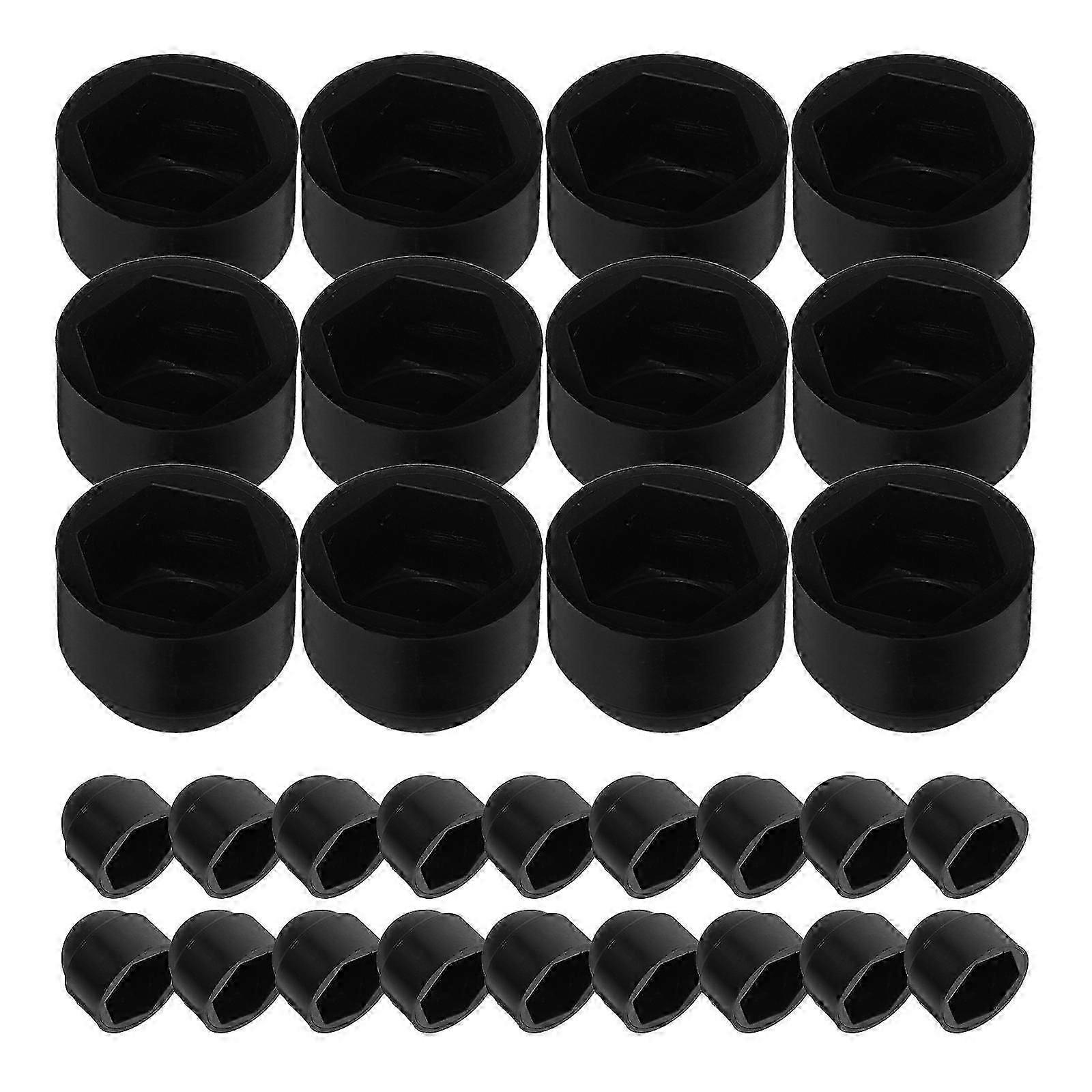 Cap Nut Hex Nut Cover for Durable Use 100Pcs Black Plastic Bolt Caps