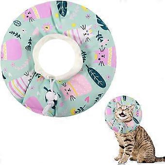 Cat Cone Collar Recovery Collar Pet Kitten Soft Protective Neck Collar After Surgery Adjustable Healing Elizabeth Collar Comfy Cotton Cone (M, Cartoon