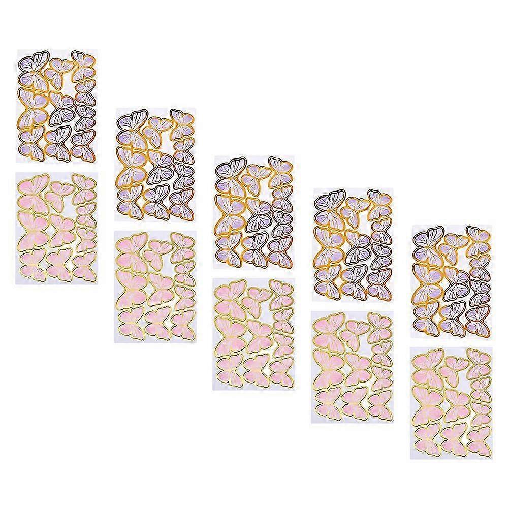 Assorted Color Butterflies Cake Inserts compatible with Decoration 66Pcs