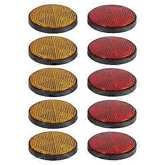 10pcs Bike Reflectors: High Brightness Lattice Round Reflectors For Night Riding - Safety Warning Reflective Panel For Electric Bikes Motorcycles Scoo
