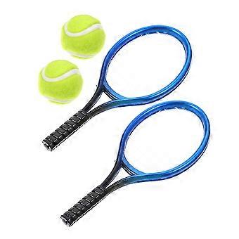 Miniature Tennis Racket Set for Display 1Set Blue Plastic Tennis Equipment