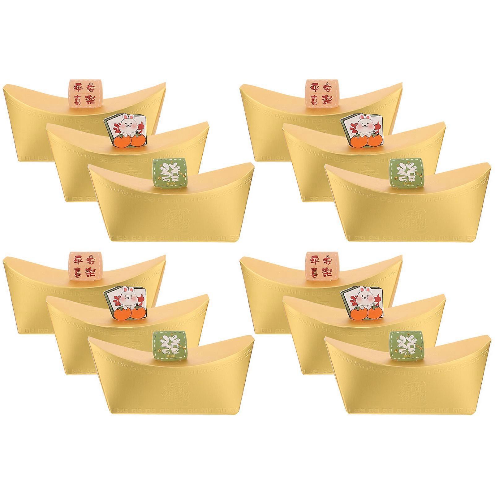 12pcs Paper Candy Boxes Themed Party Present Cases Multi-function Chocolate Boxes