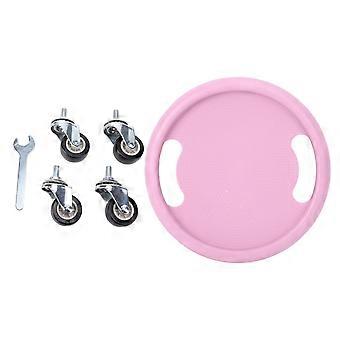 360 Degree Disc Wheel Roller Trainer for Home Gym, Enhanced Strength Fitness Exercise Sliding Disc, Portable Multifunctional Pink