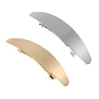 Hair Barrettes for Women Elegant French Design Alloy Clips for Thick or Fine Hair Golden Silver
