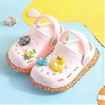 Summer Sandals Kids Mules Flat Heels Solid Cartoon Slippers Children's Garden _l