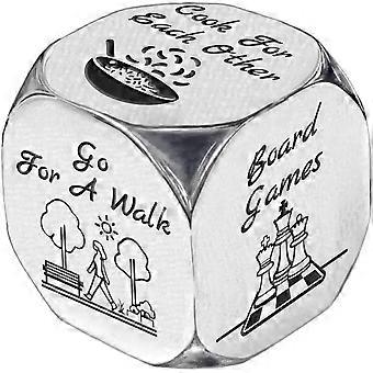 Relaxing Activity Decision Dice 1Set Stainless Steel Night Ideas Dice Wedding Gifts Funny Date Anniversary Valentines Day Gifts for Coworker Christmas