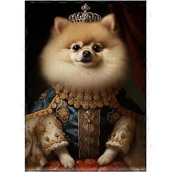 Pomeranian kongelig prins puslespill kjæledyr kongelig portrett gave til pomeranian-eier AZQ612