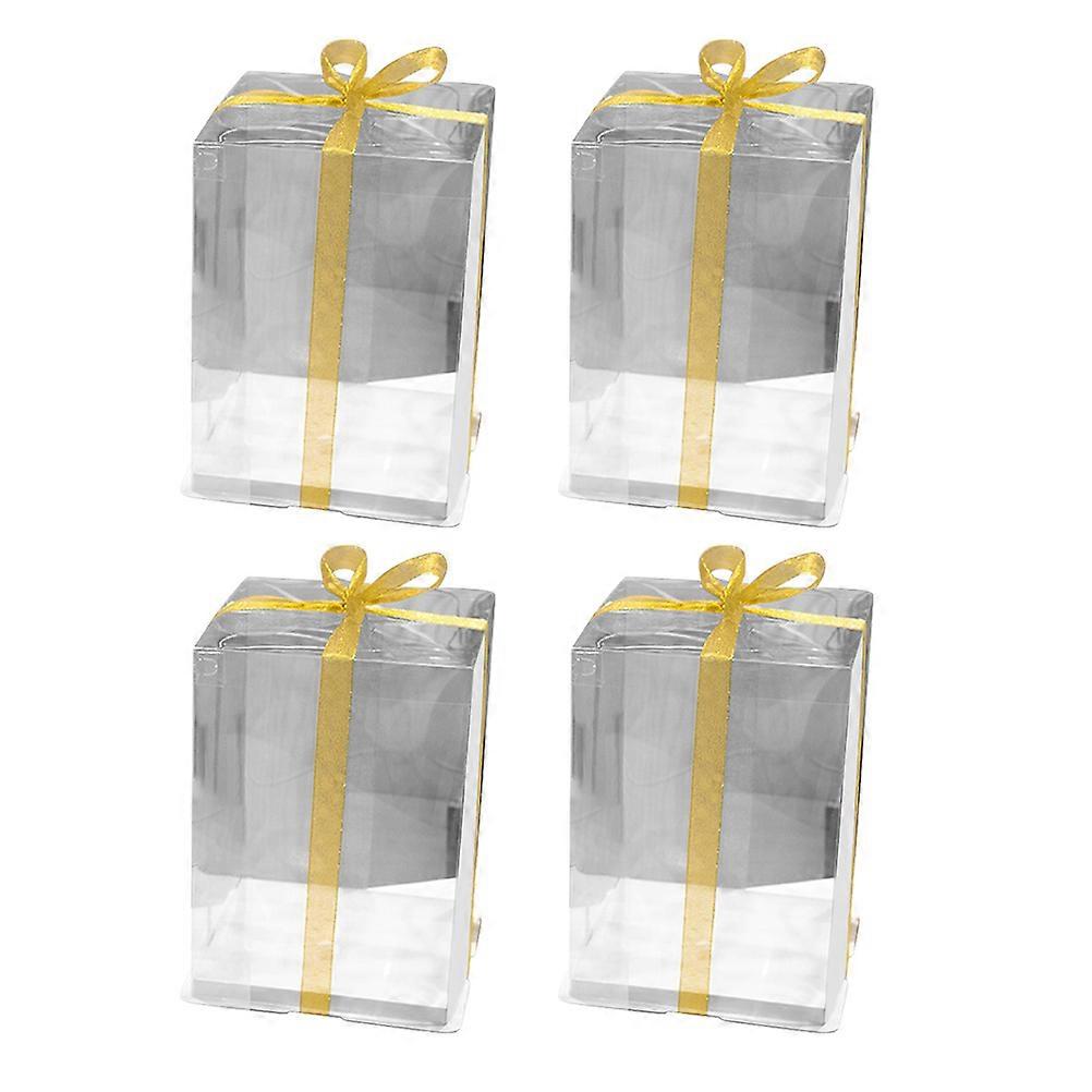 Cake Packing Container Transparent for Storage 4Pcs Plastic Cake Boxes