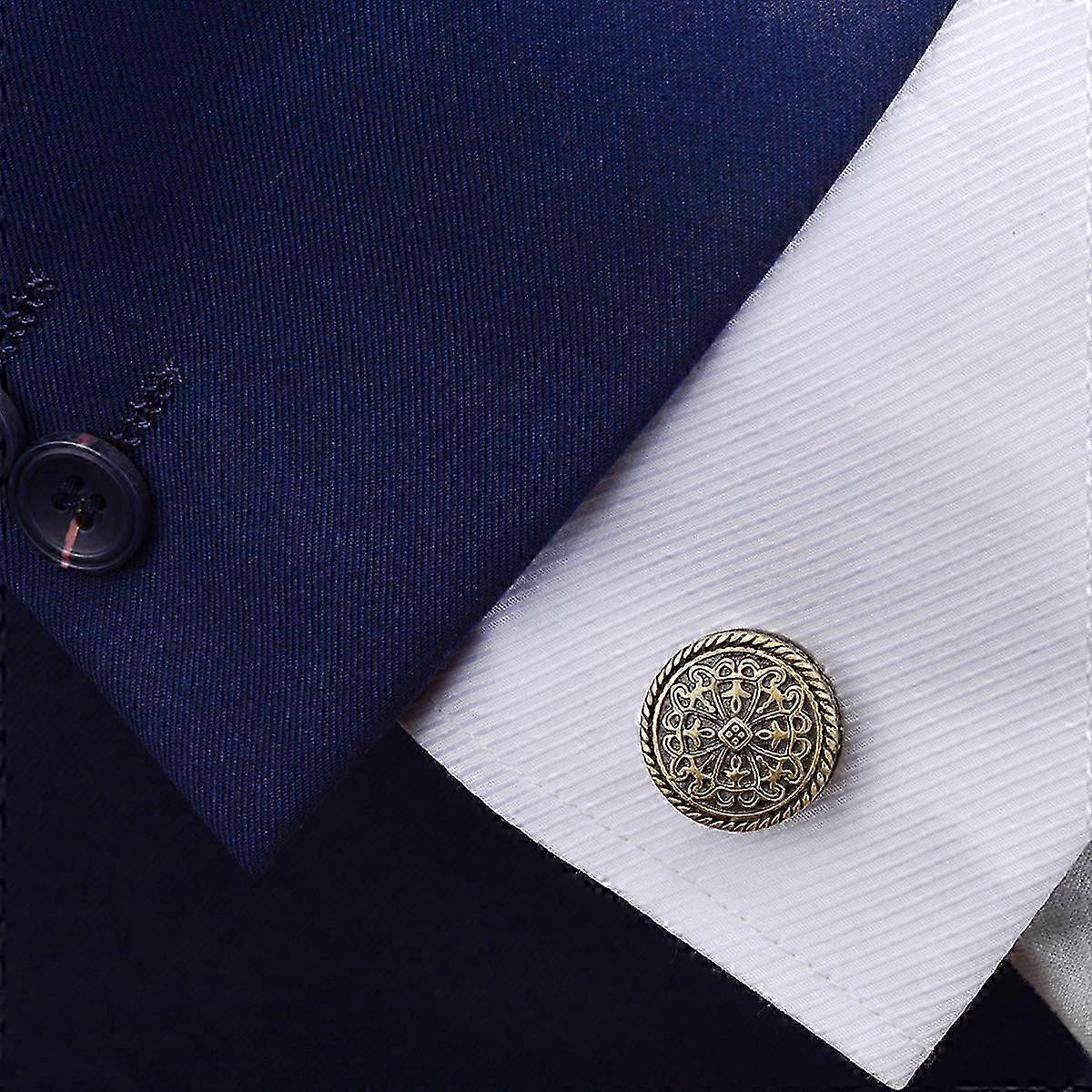 Round metal cufflinks for suits
