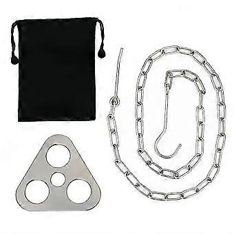 Camping Tripod Board-Turn Branches into Campfire Tripod,Stainless Steel Campfire Support Plate Adjustable Chain compatible with Cookware EN