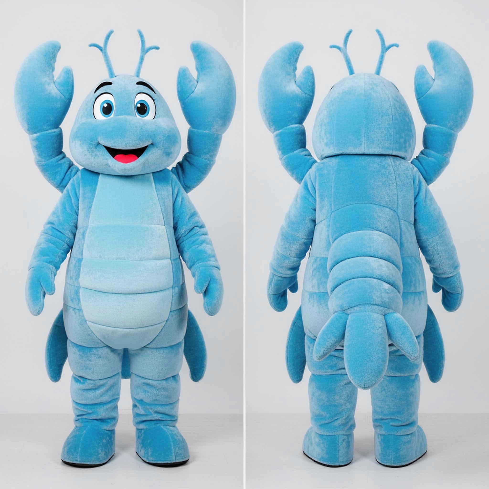 MASTICOT Sky Blue Plush Lobster Mascot
