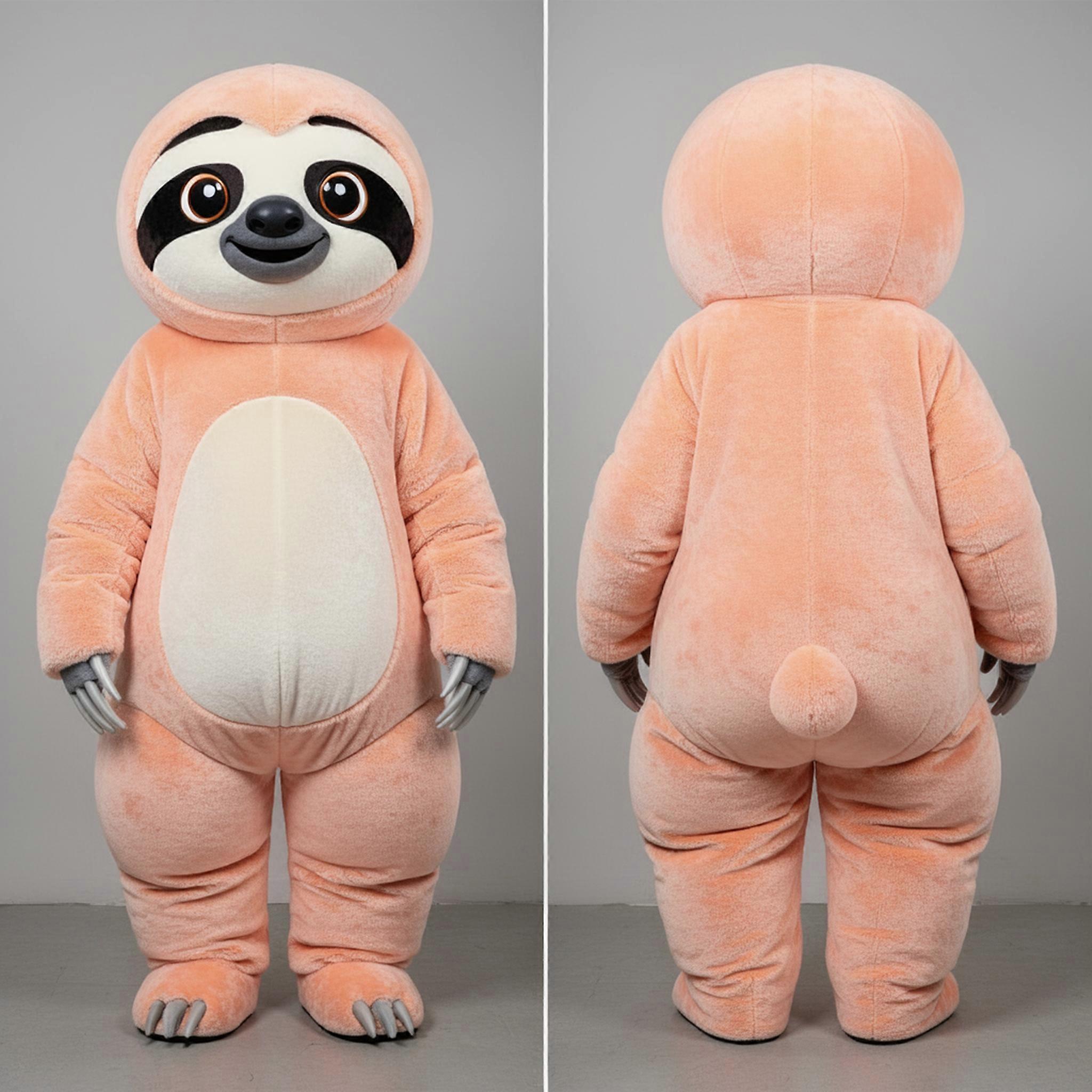 MASTICOT Peach Soft Sloth Mascot