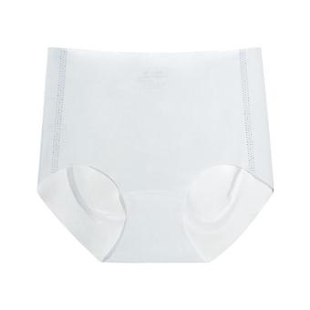 Women Seamless Ice Silk High Waist Thin Breathable Antibacterial Cotton Crotch Solid Briefs