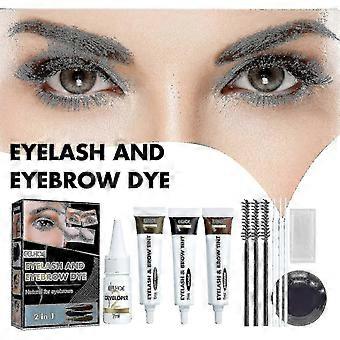 Eyebrow Tinting Kit 2-in-1 Eyelash And Eyebrow Tinting Kit No Fall, No Sweat, No Smudging Dark Brown Set