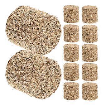 Miniature Haystack Wooden Decor for DIY Use 12Pcs Small Decorative Hay Bales