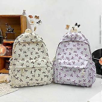 Zaino in nylon Borse da scuola carine per ragazze Teen Bow Backpack Borsa da viaggio causale