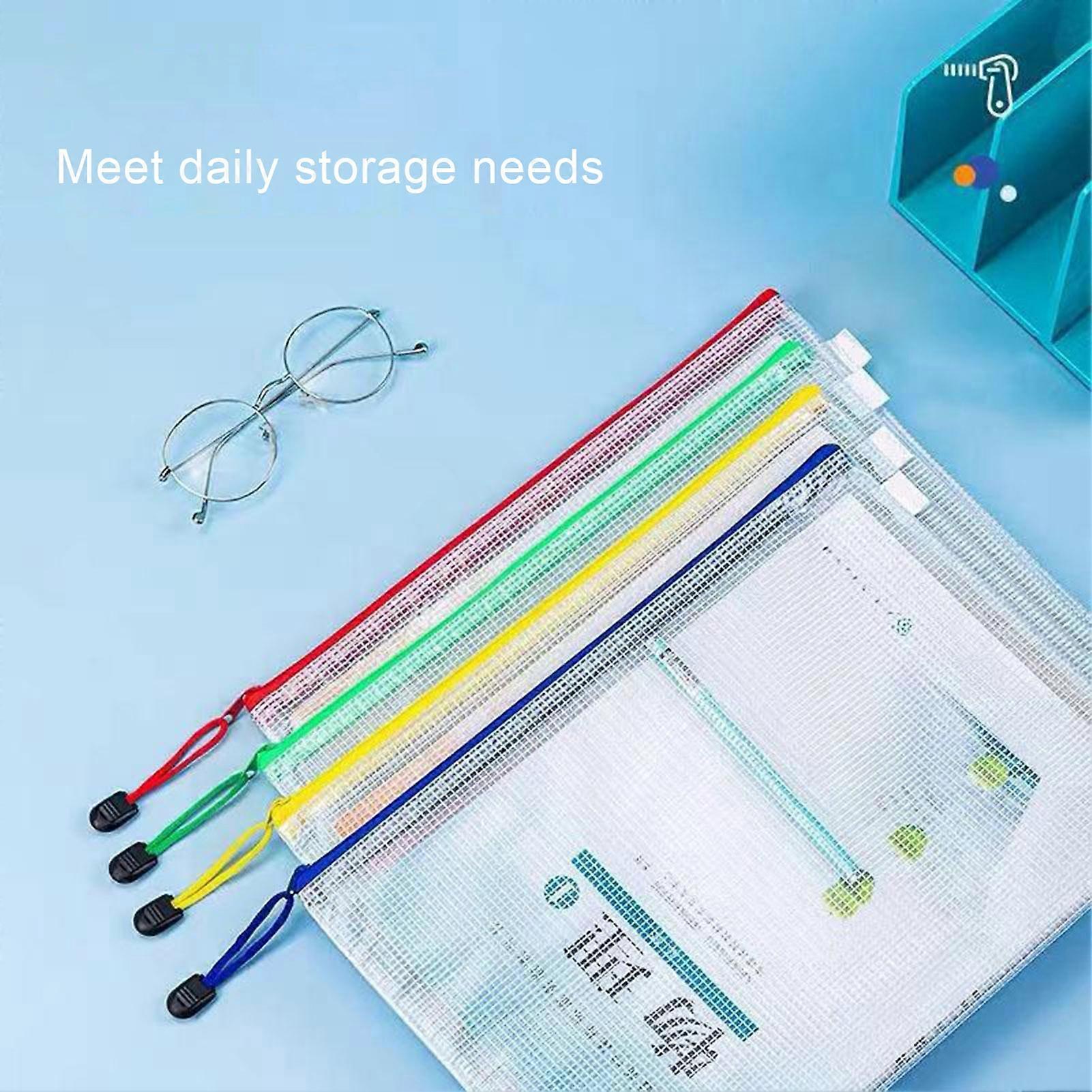 Mesh Zipper Bag Waterproof Transparent for A4 Document Storage