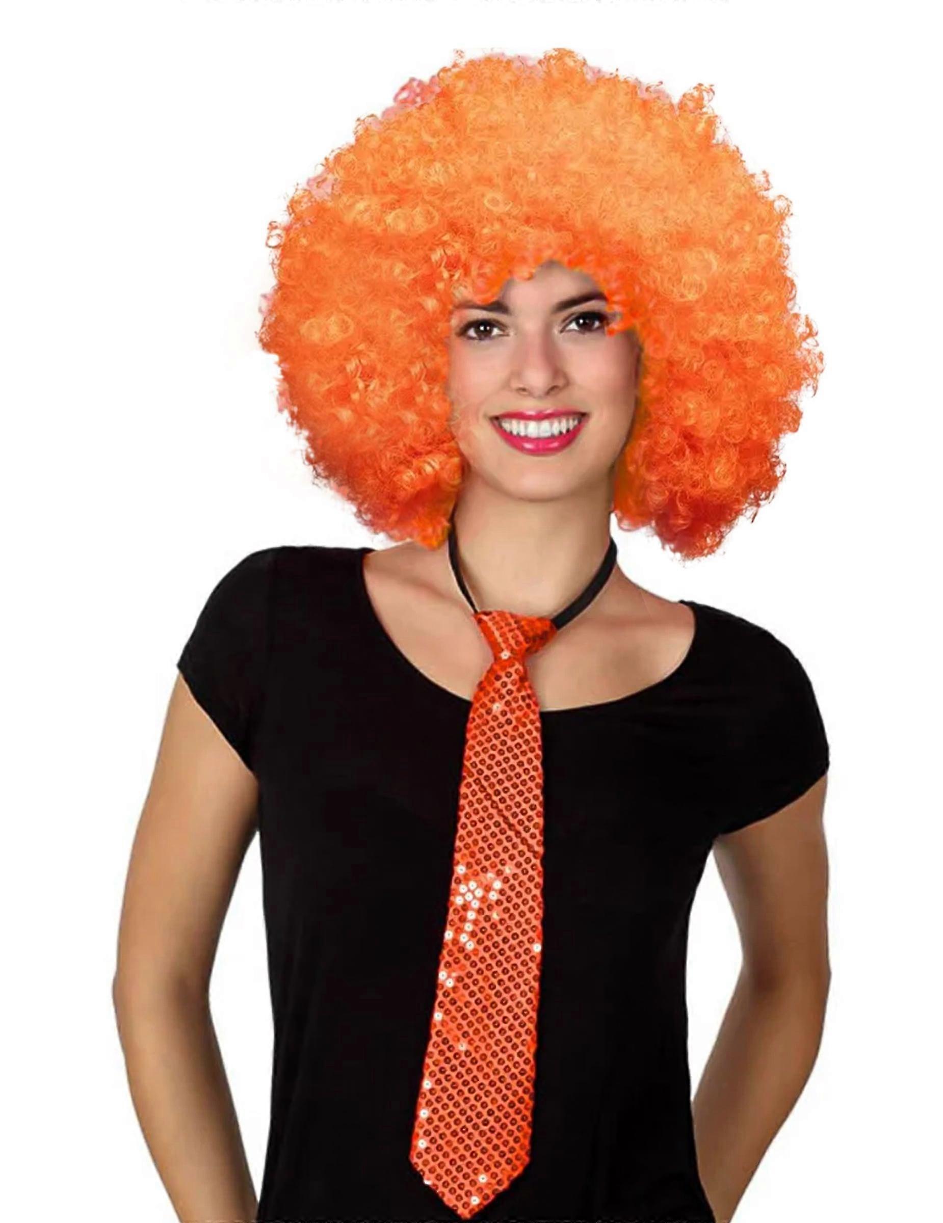 Adult orange sequin tie