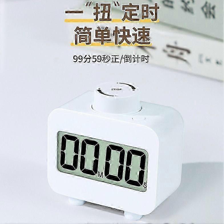 Rotary Timer Time Manager Kitchen Timer Counter Student Model Study YS90870*60*35MM > White compatible Edition 0907