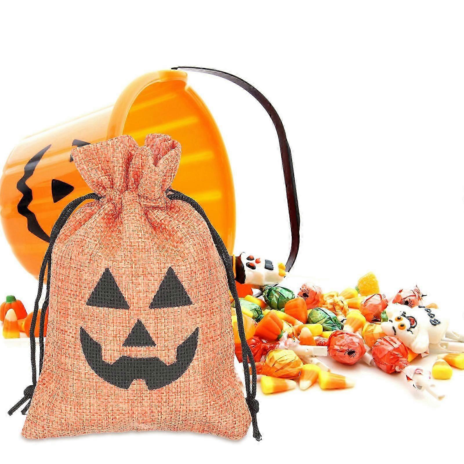 Halloween Drawstring Candy Pouches 10Pcs for Storage
