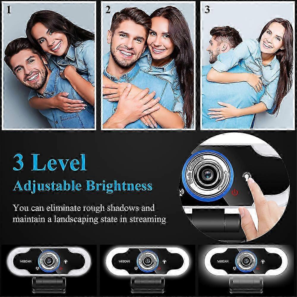 2K-Compatible Webcam With LED Lighting