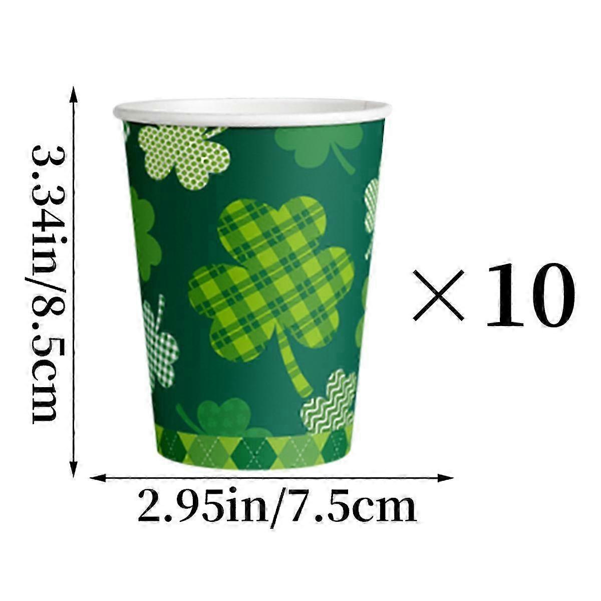 Green Shamrock Disposable Cups