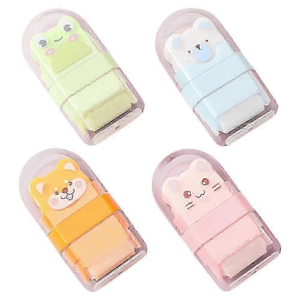 4Pcs Rolling Erasers Cartoon Animals