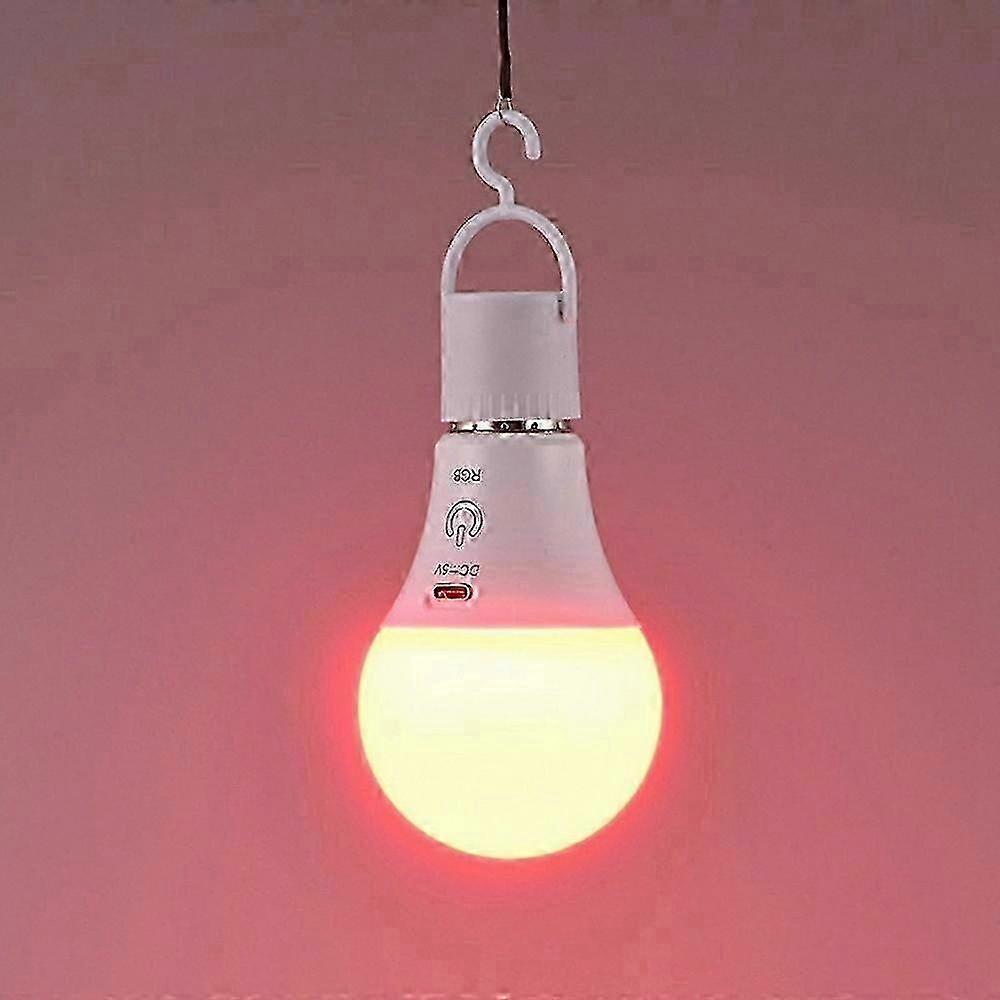 E27 RGB Rechargeable Light Bulb with Remote Control Timer 2700K Dimmable