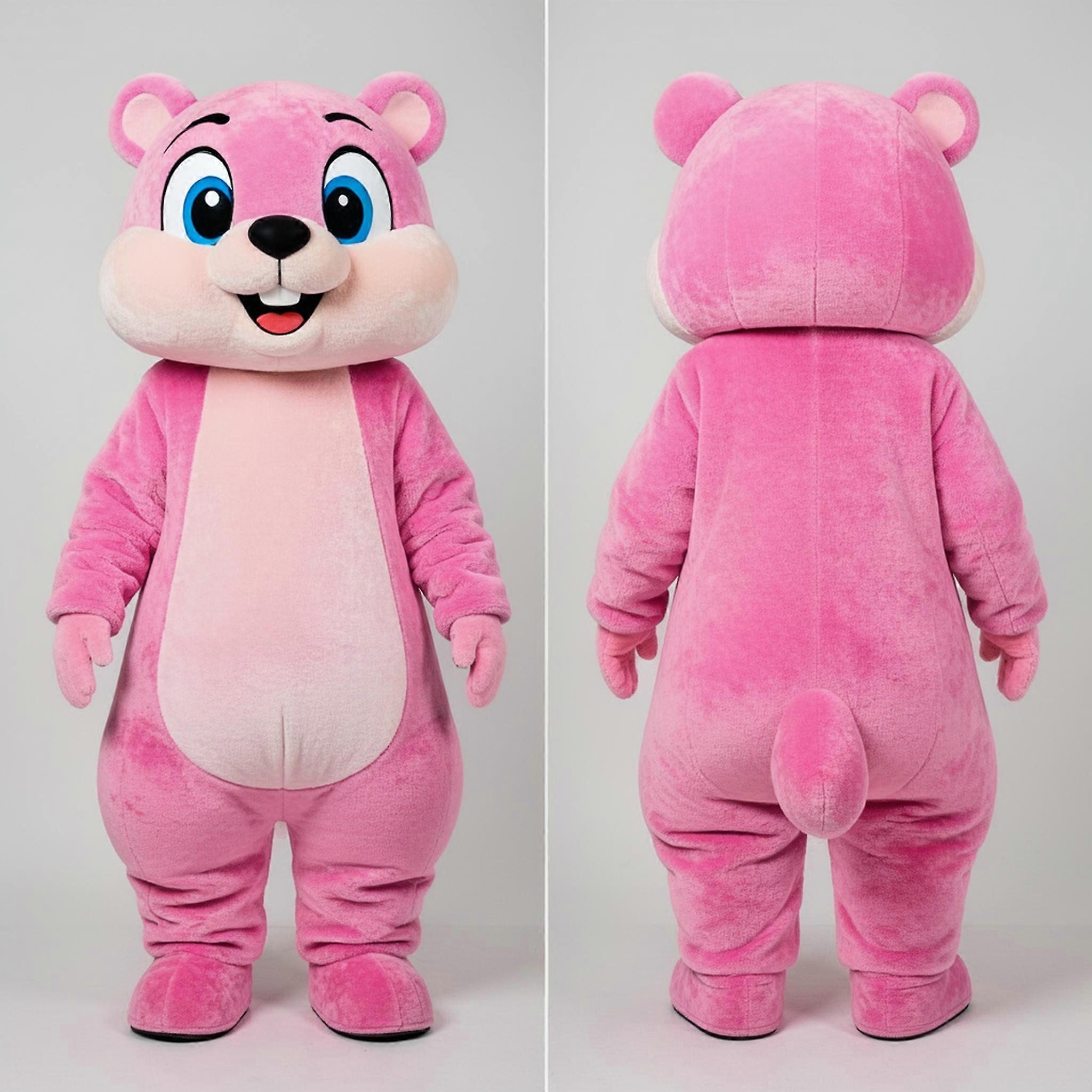 MASTICOT Pink Fluffy Marmot Mascot