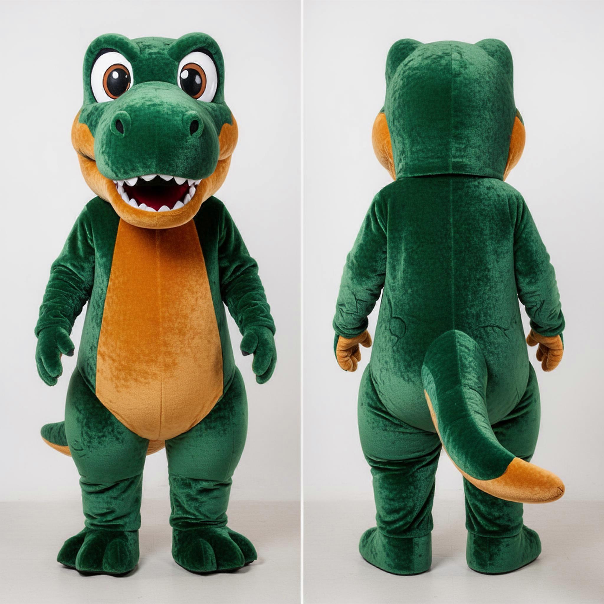 MASTICOT Emerald Green Broad Shouldered Spinosaurus Mascot