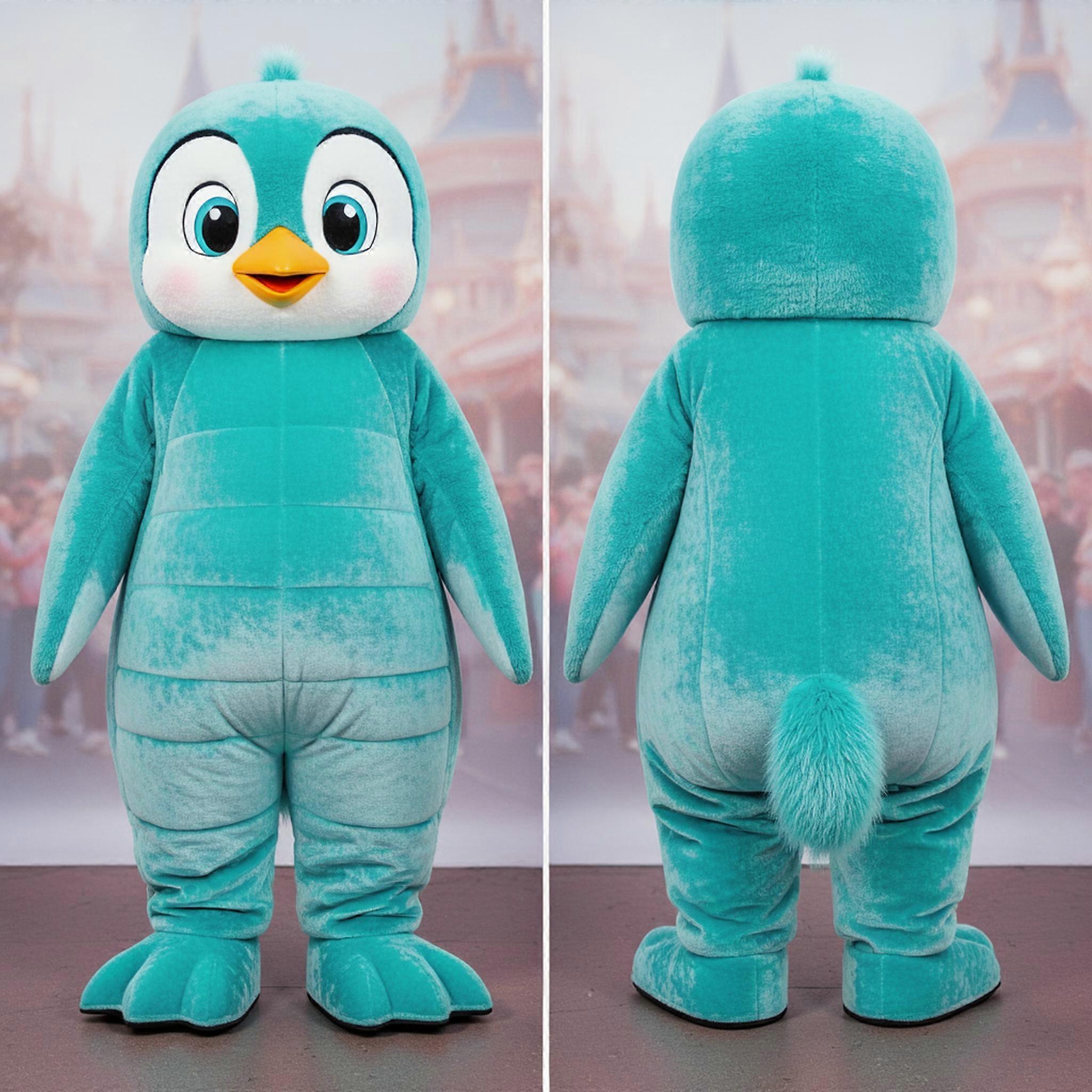 MASTICOT Turquoise Cartoon Penguin Mascot