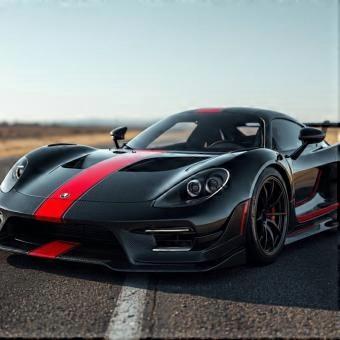 Black Porsche Supercar Poster Jigsaw Puzzle RNB221