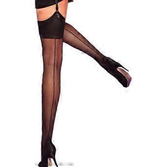Stockings for Suspenders - Sheer Seamed Stockings for Women - Plus Size Stockings 8-18-bj